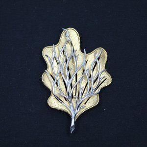 Vintage Coro Gold & Silver Sea Coral Brooch